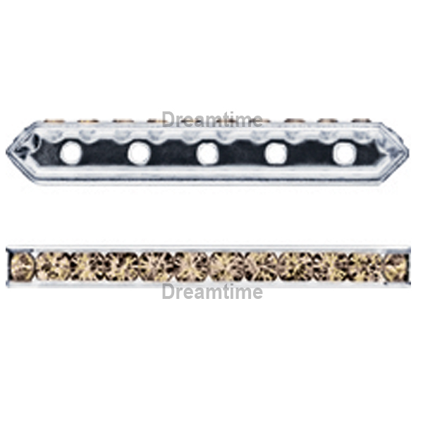Dreamtime Crystal DC 77730 Rondelle Spacer Bars 5 Hole Smoky Quartz/Silver